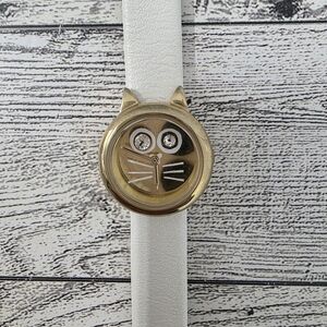 Marc Jacobs Cat-Themed Gold and White Watch